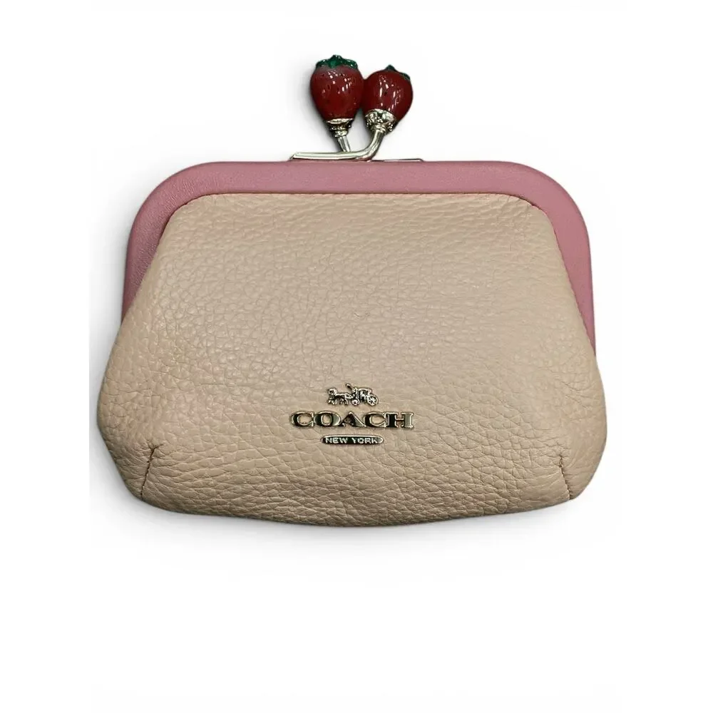 RARE Nora Kisslock Coach Strawberry Wallet